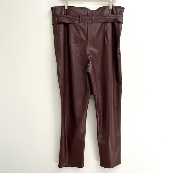 Commando Faux Leather Paper Bag Pants Oxblood Size XL - Picture 5 of 10